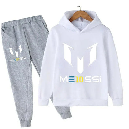 Autumn Football Star Messi 3-12Y Children Hoodies Sets Pants Suit 2 Pcs Sets Kids Boy Girl Clothing Casual Fashion Tracksuits