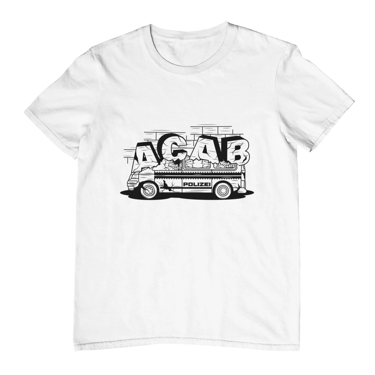 ACAB Police Car Hooligans Ultras Men Women T-shirt Outdoor Street Casual Fashion Hip-hop Rock Pure Cotton Short-sleeve Clothing