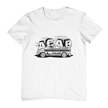 ACAB Police Car Hooligans Ultras Men Women T-shirt Outdoor Street Casual Fashion Hip-hop Rock Pure Cotton Short-sleeve Clothing