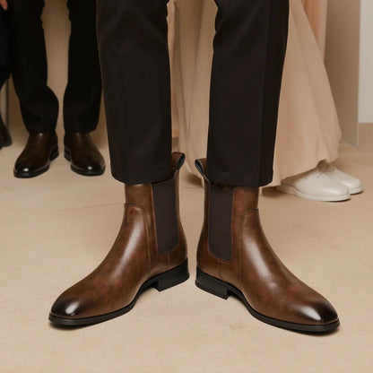 Men Boots Casual 2026 Fashion Brand Comfortable Boots Leather Chelsea boots