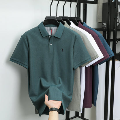 100% pure cotton 2025 summer men's Polo T-shirt high-end designer brand fashion cozy short sleeve 3D embroidery design hot sale