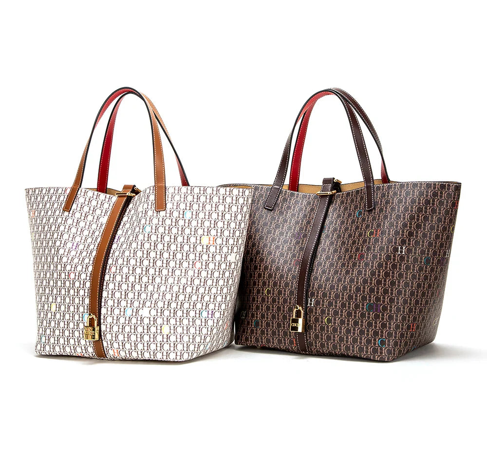 Retro Classic Style Exquisite Workmanship Letters Printing Ladies Multifunctional Handbag Large Capacity Women's Handbag