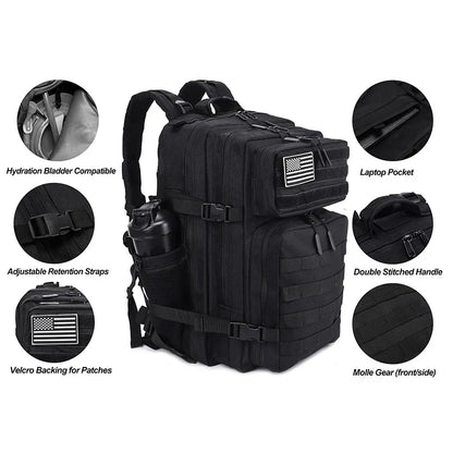 45L Meal Management Backpack for Men Women Tactical Adults Insulated Lunch Athletes Gym Bag Sports Daypacks With Bottle Holder