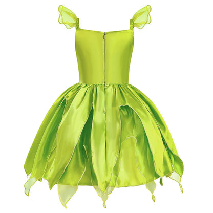 Girls Fairy Dress Up Kids Princess Green Flower Fairy Dress With Wings Princess Costume Party Tinkerbell Tinker Bell Dresses