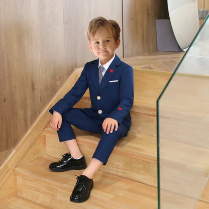 2-14 Yrs Toddler Suit Set with Rose Embroidery 3-Piece Formal Conmmunion Tuxedo Jacket Pants Tie Fast Delivery DTLumika