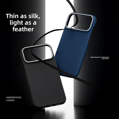 Luxury Magnetic Carbon Fiber Phone Case For iPhone 17 Pro Max 16 15 14 Comfortable Grip Shockproof Lightweight Business Cover