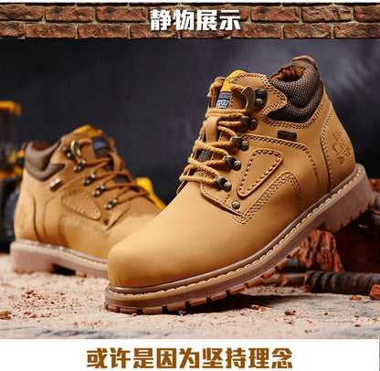 Natural Cow Leather Men’s Women Boots Handmade Retro Winter Autumn Shoes Ankle Snow Boots for Men Top Quality Shoes Dropshipping