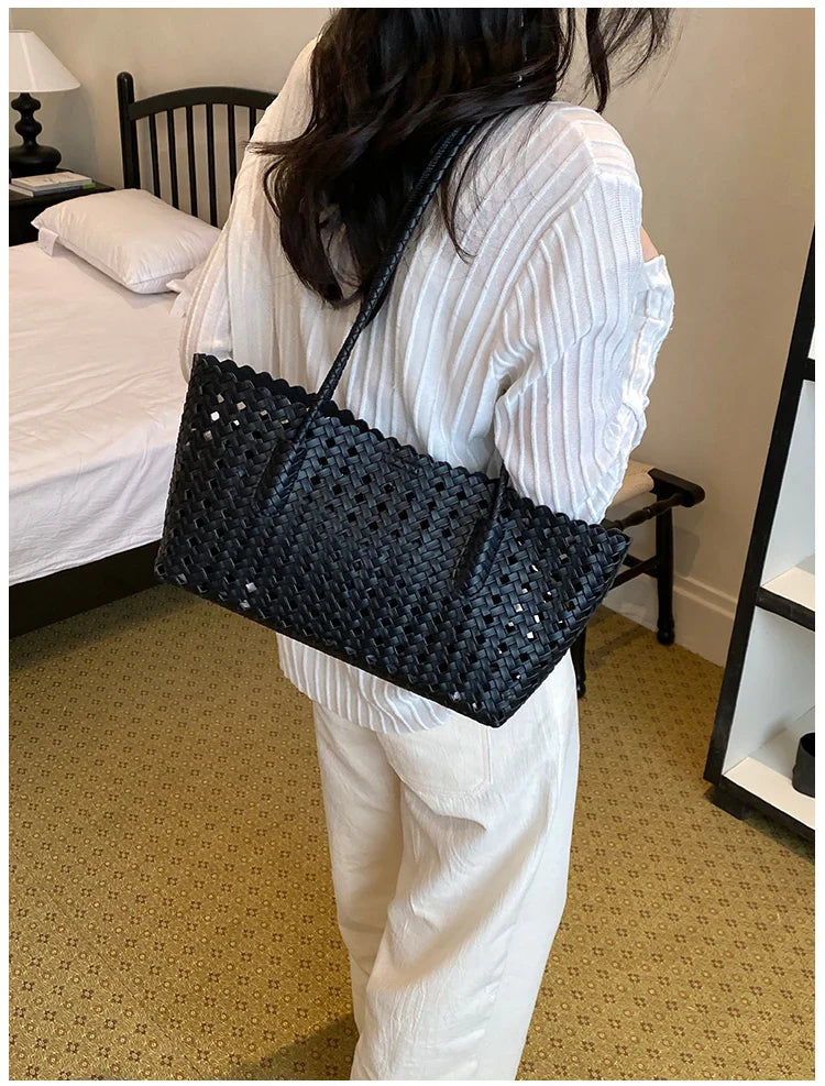 Fashion Woman Shoulder Bags for Women 2026 Brand Luxury Designer Bag Female Totes Purses Ladies Woven Shoulder Handbag Summer