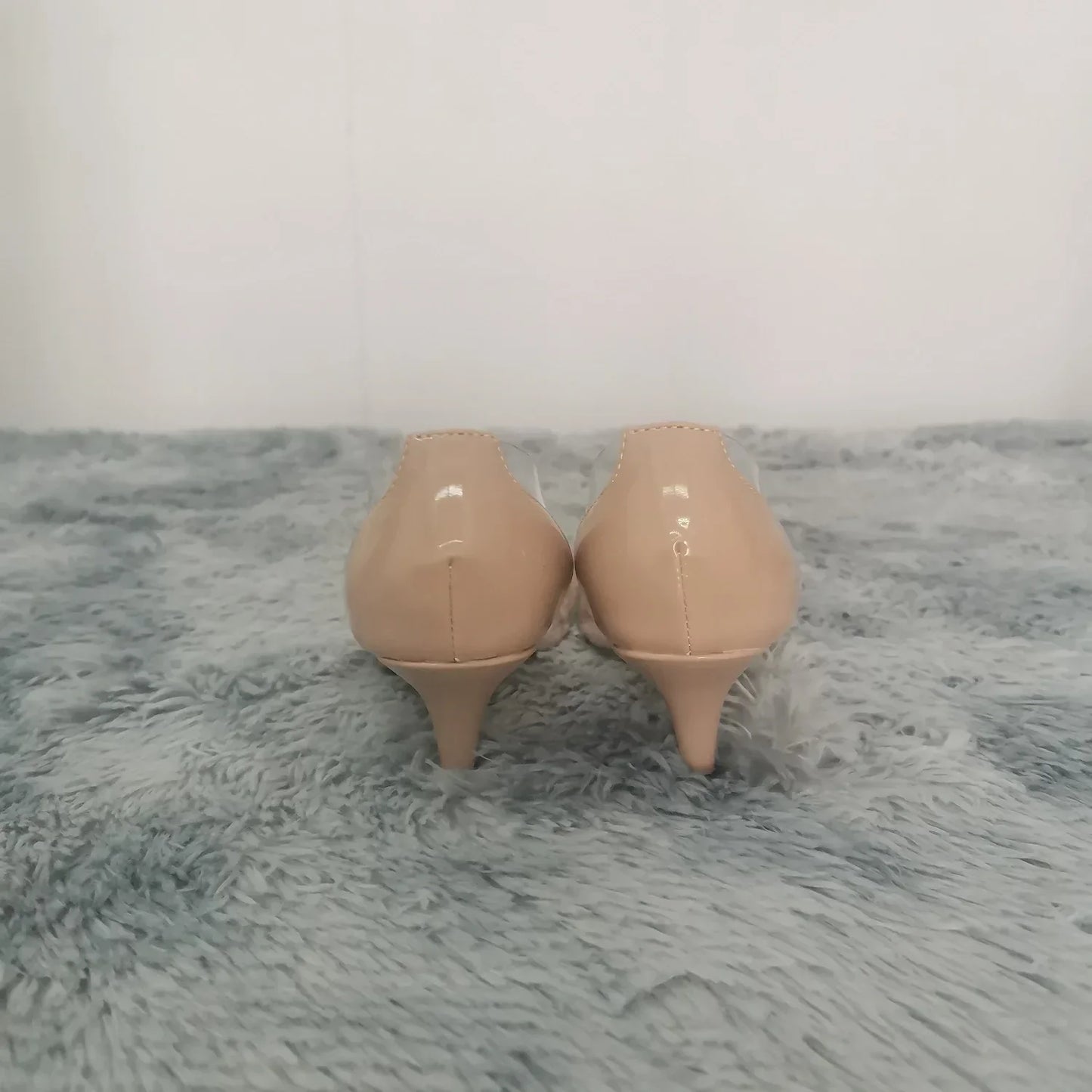 Women Pumps Spring Autumn PVC Transparent 5cm Low Heels Sexy Pointed Toe Slip-on Thin High Heels Party Wedding Shoes