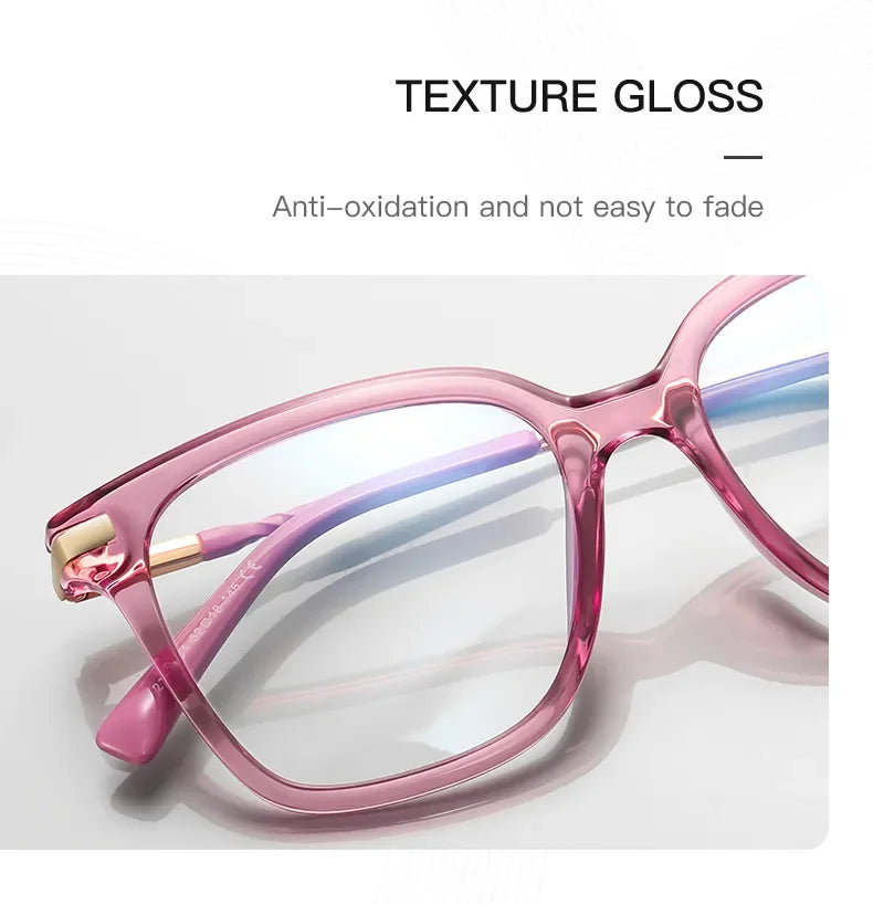 Women's  Reading Glasses Anti Blue Light Geometric Pink Frame Myopia Astigmatism Prescription Glasses  Women  PFD2129
