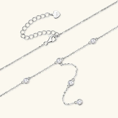 Collares Mujer 3mm 0.1ct Moissanite Necklace 925 Sterling Silver Y-shaped Pendant Necklaces For Women Unique Jewelry Gift