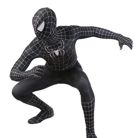 Black Spider Man Toby Costume Slim Fit Jumpsuit Cosplay Superhero Expedition Costume Superhero Zhentai Halloween Party Gifts