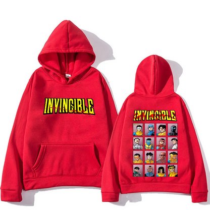 Invincible Mark Superhero Double Sided Printed hoodie Men Women's harajuku clothing Fleece Long Sleeve Anime hip hop streetwear