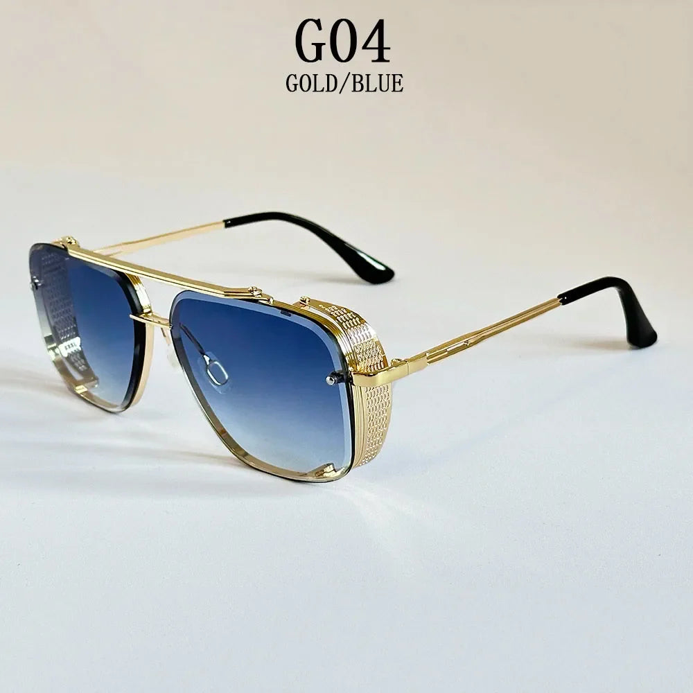 2025 Steampunk Sunglass Men Vintage Square Sunglasses Women Trendy Retro Punk Fashion Glasses Gafas De Sol Hombre Luxe Zonnebril