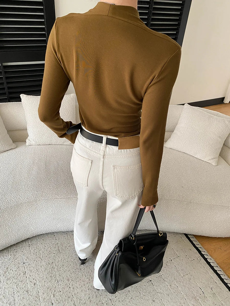 Spring women's fashionable and simple commuting temperament, high waist wide leg straight leg slimming jeans