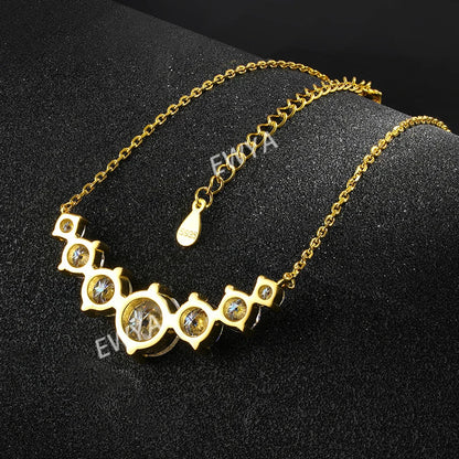 Sparkling 1.7/2.8/5cttw Full Moissanite Pendant Necklace for Women S925 Silver Plated 18K Gold Pass Diamond Test Necklaces