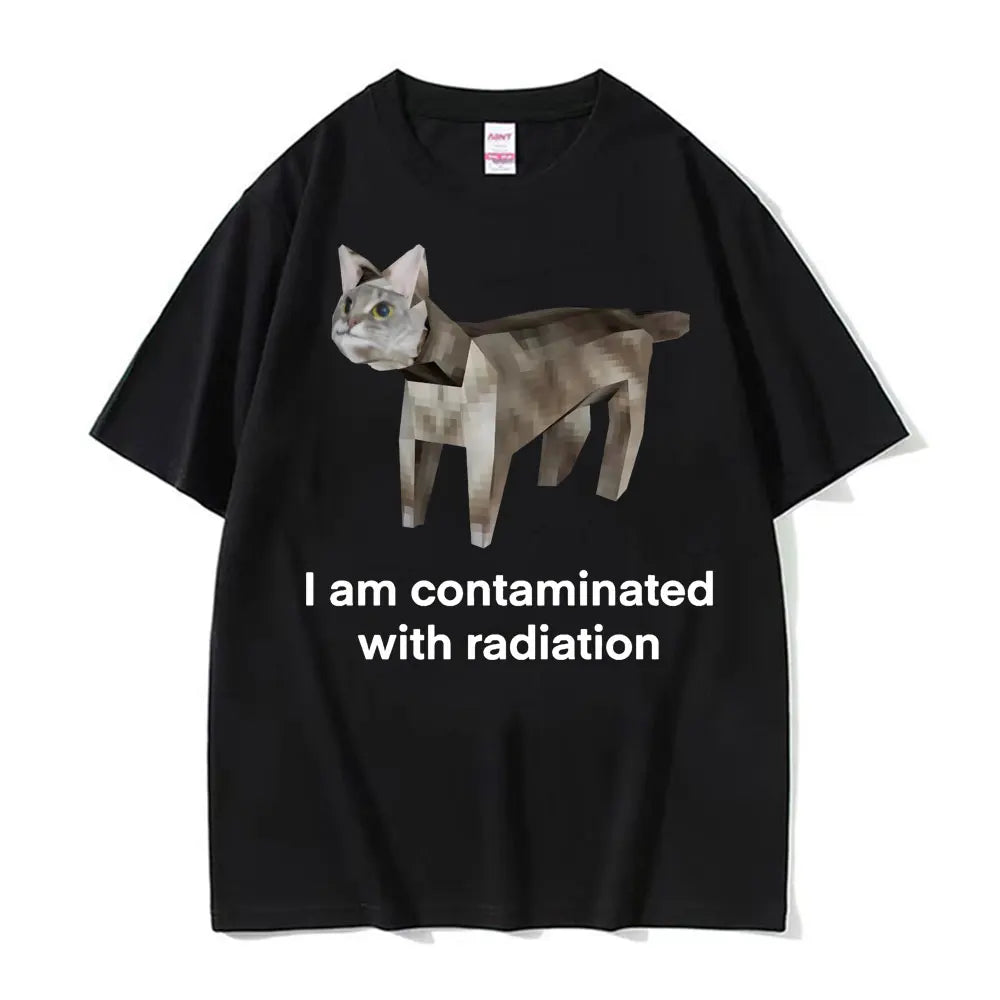 I Eat Solder Cursed Funny Cat Meme T Shirt Men Women's Clothing Fashion Casual T Shirts Summer High Quality Cotton T-shirts Tops