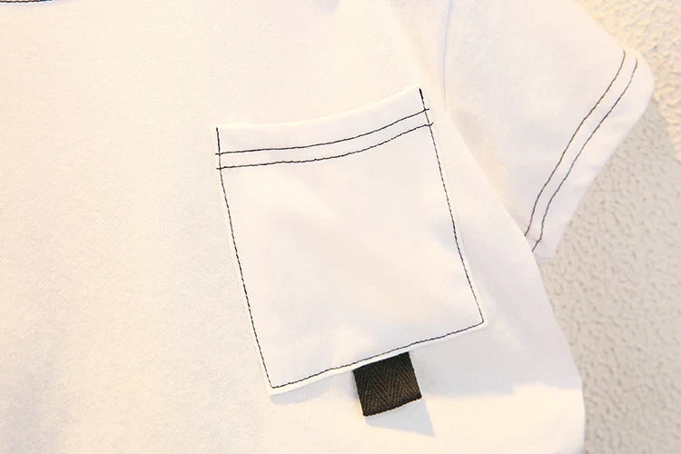 Fashion Baby Boys T-Shirt + Denim Shorts Sets 0-6 Years Old Summer Little Children's Girls Clothing Suits
