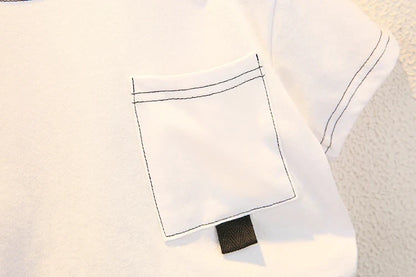Fashion Baby Boys T-Shirt + Denim Shorts Sets 0-6 Years Old Summer Little Children's Girls Clothing Suits
