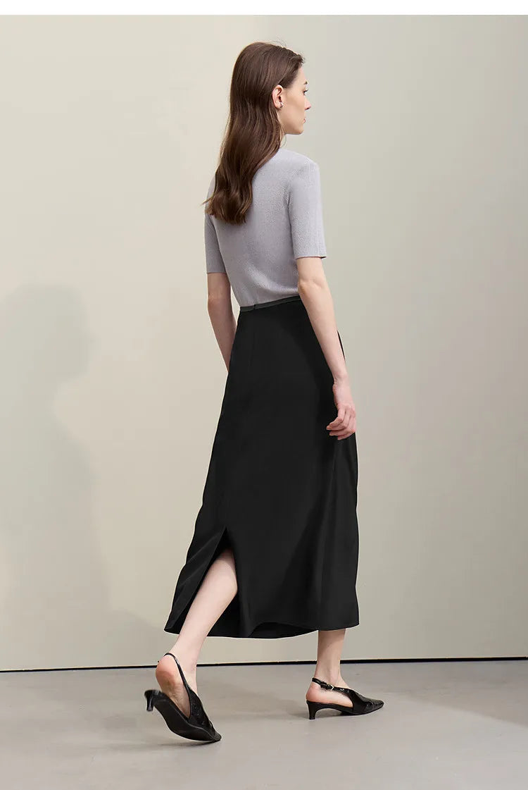 Women's Skirt 2026 Summer New Solid Color Wrinkle-Resistant Elegant Office Versatile Long Pleated Skirt For Women 12622145