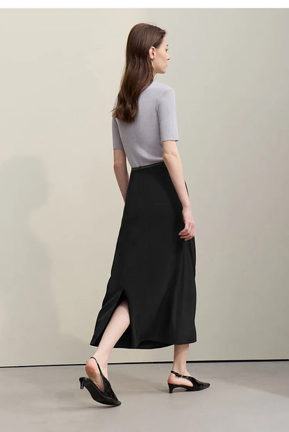 Women's Skirt 2026 Summer New Solid Color Wrinkle-Resistant Elegant Office Versatile Long Pleated Skirt For Women 12622145