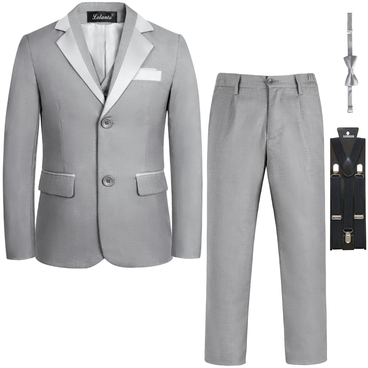 5Pcs/6Pcs Boys Suits Tuxedo Formal Blazer Page Boy Suit Slim fit for Wedding Party 2-14Years