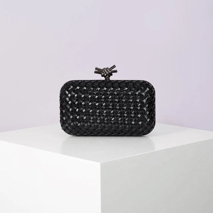 Hand Woven Clutch Purse Luxury For Women 2025 New High Grade Party Wedding Prom Mixed Colors Evening Bag Elegant Trend Chain Bag