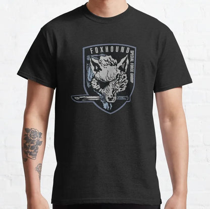 2025 Classic Metal Gear Solid 2: SONS OF LIBERTY Island Maker Men's Solid Color Snake Fox Hunting Game Cotton Round Neck T-shirt