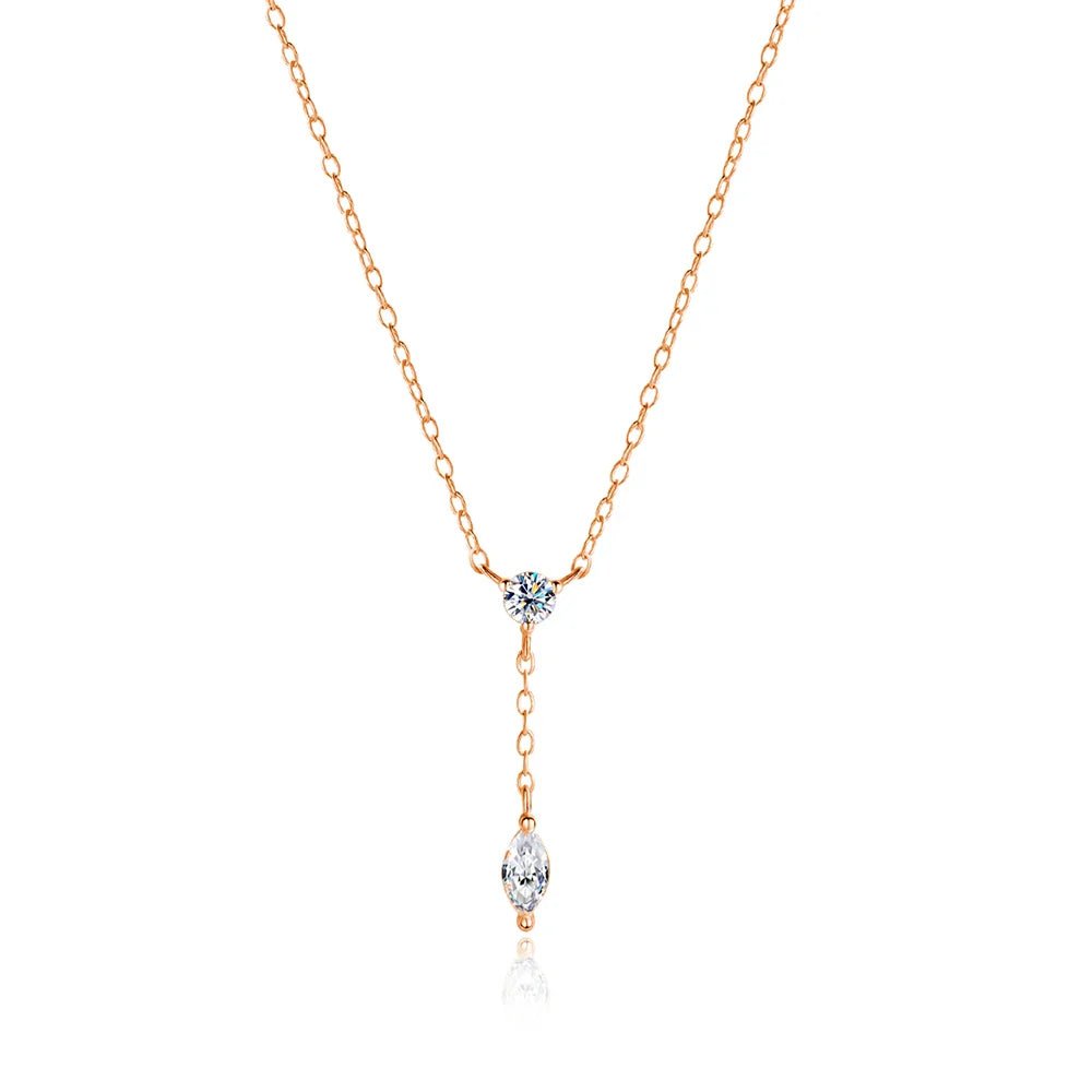 Moissanite Necklaces for Women GRA Certified 3x6mm Marquise Cut Gemstone Pendant s925 Sterling Silver Dainty Necklaces