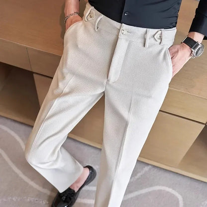 Yellow Men's Suit Pants, Fashion Slim Dress Trousers ,White Black Blue Green Pantalones Hombre Fall/Winter Male Pant, 2025 New
