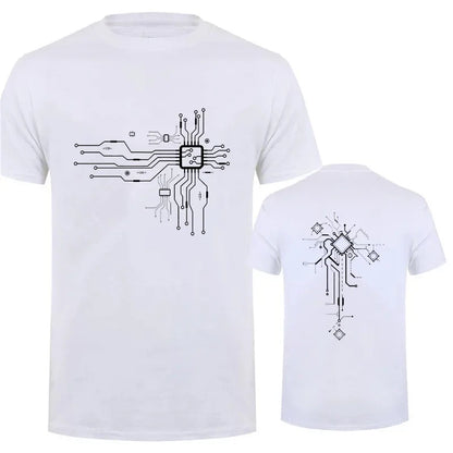 Brand New Men's T-Shirt O-Neck Men T-shirt for Male T Shirts CPU Processor Circuit Diagram Print Man Tops Tees Tshirt Clothing