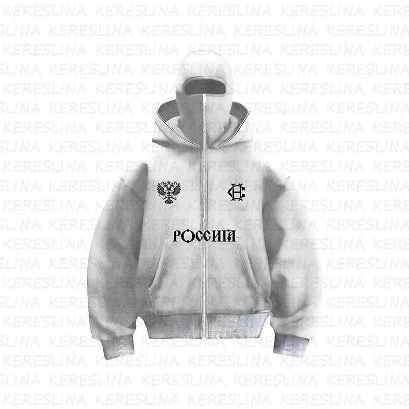 Ninja jacket 2025 new model hot sale upper and lower double-head zipper POG GHB print niche design new model
