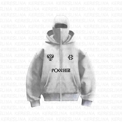 Ninja jacket 2025 new model hot sale upper and lower double-head zipper POG GHB print niche design new model