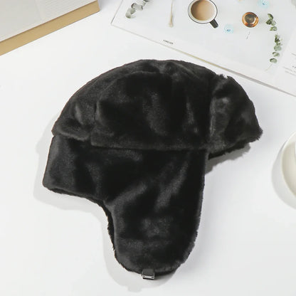 Women Men Thick Plush Windproof Winter Hat Russian Ushanka Snow Caps Bomber Hat