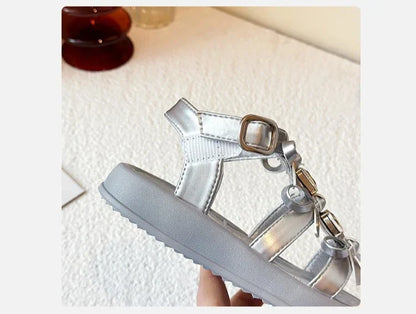 Girl Sandals Summer New Kids Fashion Hollow-out Causal Shoes Princess Versatile Sweet Bowknot Children Open-toe Beach Sandals