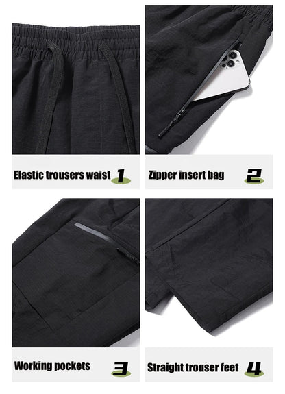 Hiking Women Pant Elastic Waist Waterproof Trouser Zippered Pockets Sport Pant Men Windproof Outdoor Cargo Pants Fishing Trouser