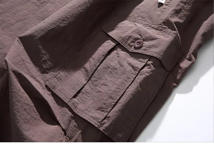Mens Womens Spring Summer Lightweight Quick Dry Baggy Loose Paratrooper Cargo Pants Outdoor Techwear Multi Pocket Streetwear