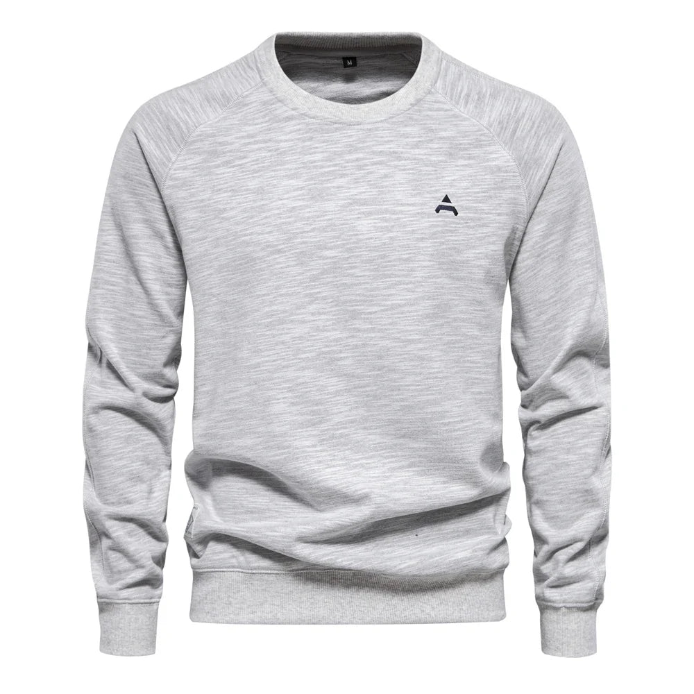 2024 New Spring Cotton Blend Sweatshirt for Men Casual Sport Design Round Neck Pullover Men