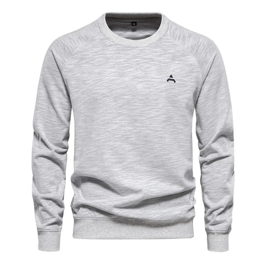 2024 New Spring Cotton Blend Sweatshirt for Men Casual Sport Design Round Neck Pullover Men