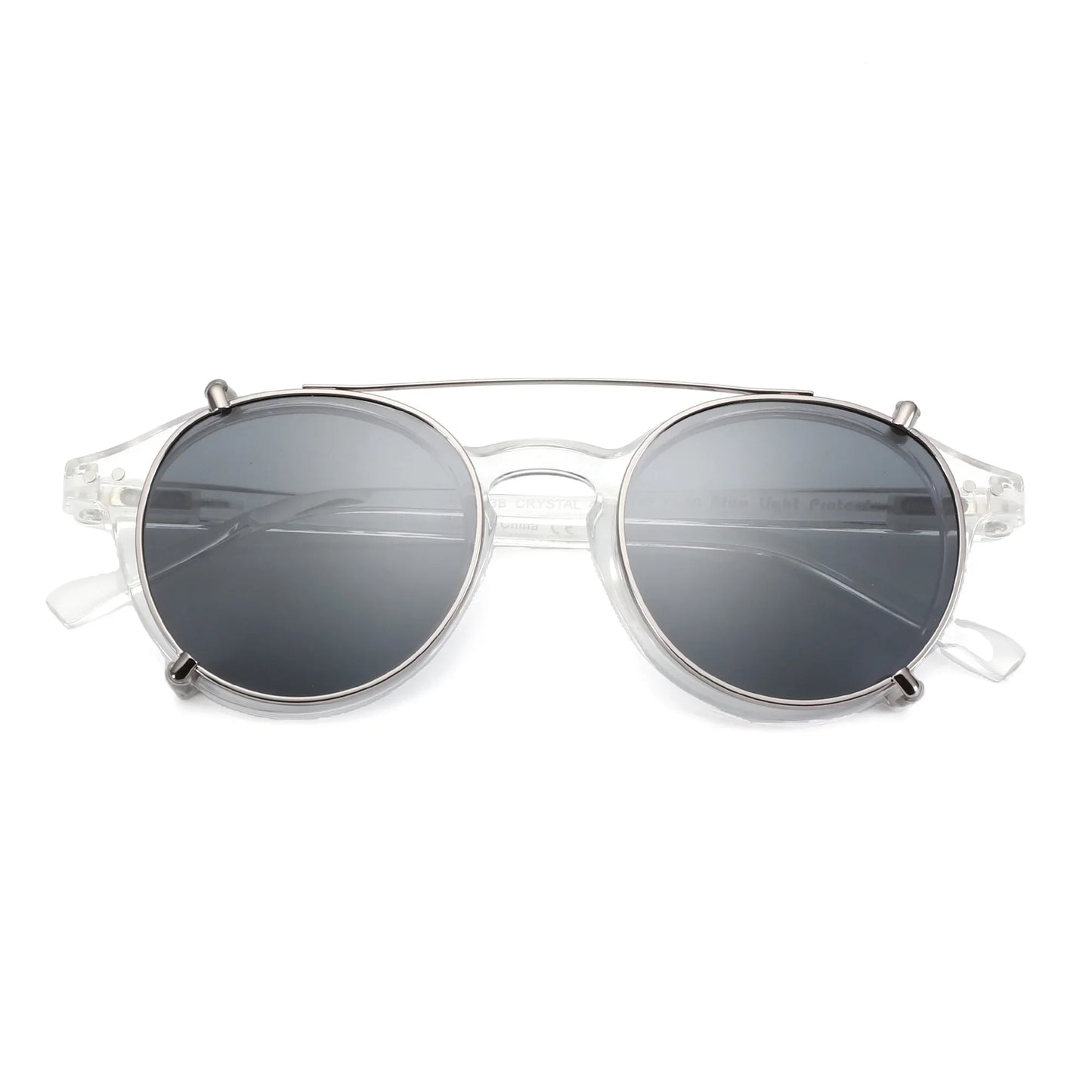 Steampunk Style Clip On Sunglasses for Men Women Anti Blue Light Glasses+Polarized Clip Fashion/Retro Computer Eyewear