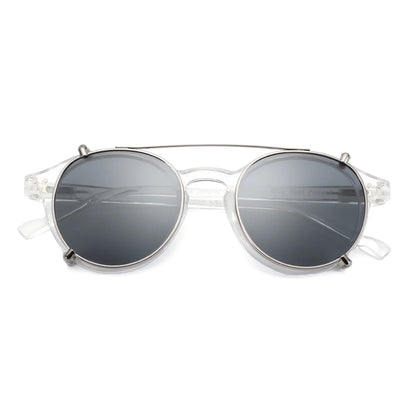 Steampunk Style Clip On Sunglasses for Men Women Anti Blue Light Glasses+Polarized Clip Fashion/Retro Computer Eyewear