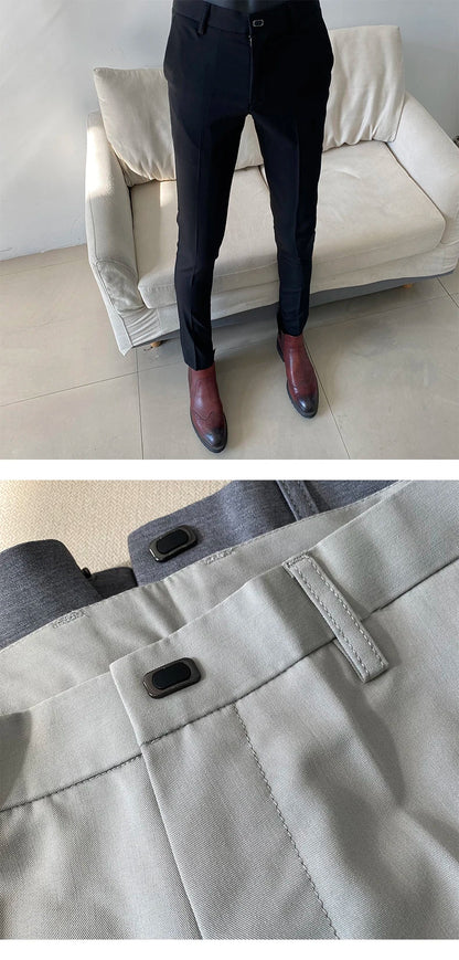 Summer Light Thin Men's Suit Pants 2026 New High Quality Men Formal Business Office Social Solid Color Slim Fit Casual Trousers