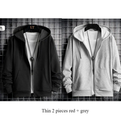 2025 Winter Windproof Hoodie - Men's Sherpa Lined Sweatshirt Thermal Zip Up Outerwear Streetwear S-5XL