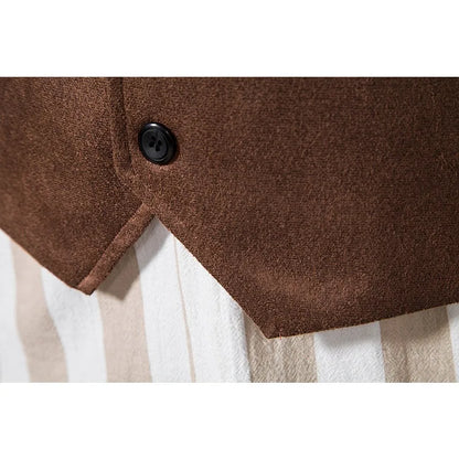 Man Vest Vintage Solid Single-breasted Male Waistcoat Slim V-neck Sleeveless Business Casual Versatile Men Suit Vest