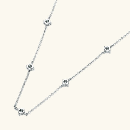 3mm Moissanite Diamond Necklaces for Women Dainty 18k Gold Plated/925 Sterling Silver Neck Chain Female Trendy Jewelry