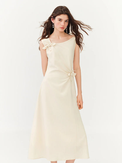 Summer Women's French Style Spaghetti Strap Slip Elegant Dress Waist-Cinching Maxi Coquette Effortless Style