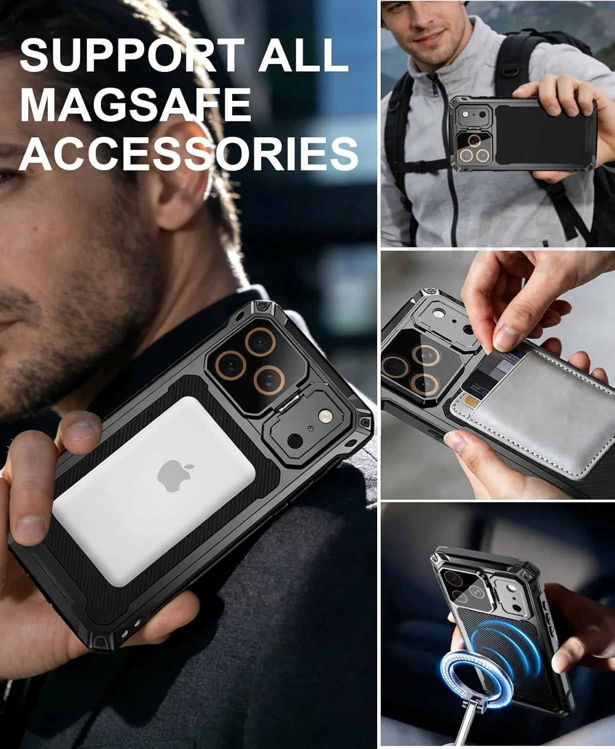 Heavy Duty Military Grade Shockproof Case For iPhone 17 Pro Max Screen Camera Lens Protector Stand Aluminium Armor Bumper Cover