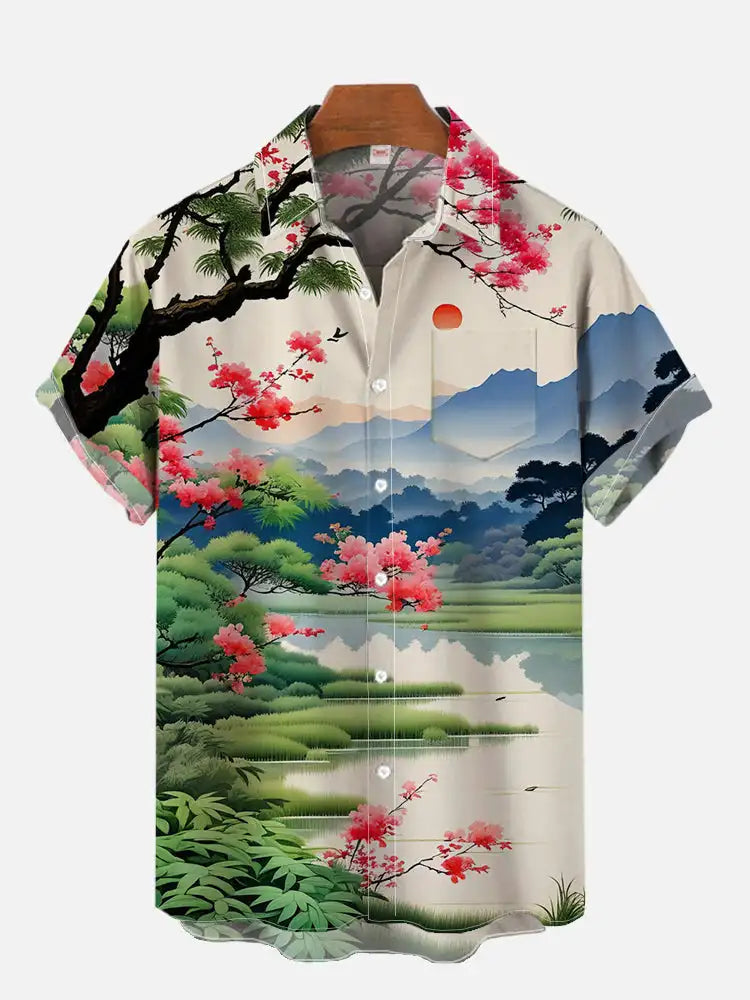 Men's Shirt Dragon Print Casual Daily Tops 3D Printing Short Sleeve Shirt Summer  Fashion Unisex Hawaiian Samurai Cat Shirts