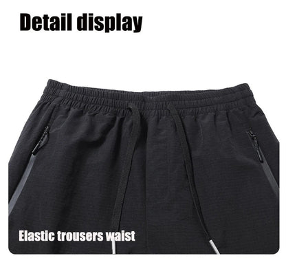 Hiking Women Pant Elastic Waist Waterproof Trouser Zippered Pockets Sport Pant Men Windproof Outdoor Cargo Pants Fishing Trouser