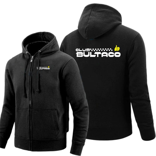 Bultaco Cemoto Motorcycles Logo Print Sweatshirt Hooded Coat 2026 Spring And Autumn Men's Versatile Cardigan Hoodies Jacket